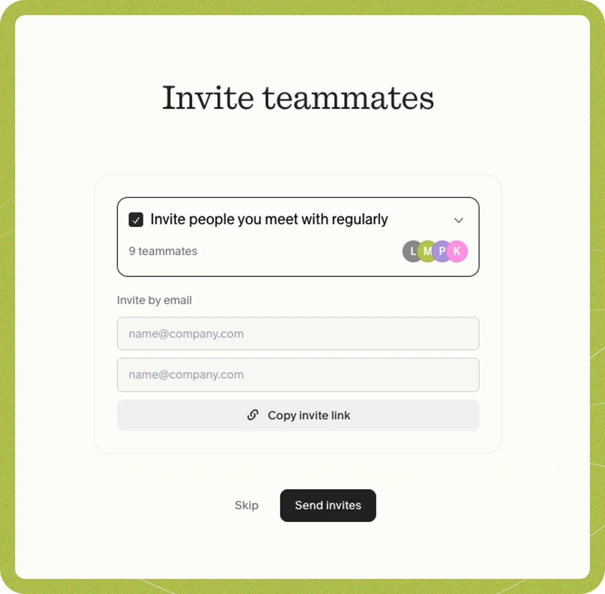 Team settings